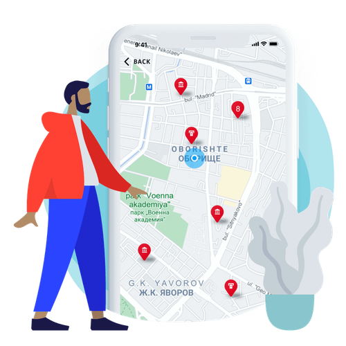 Map of branches and ATMs