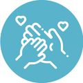 Icon of holding hands representing your family