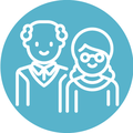 Icon of two senior people representing your golden ages